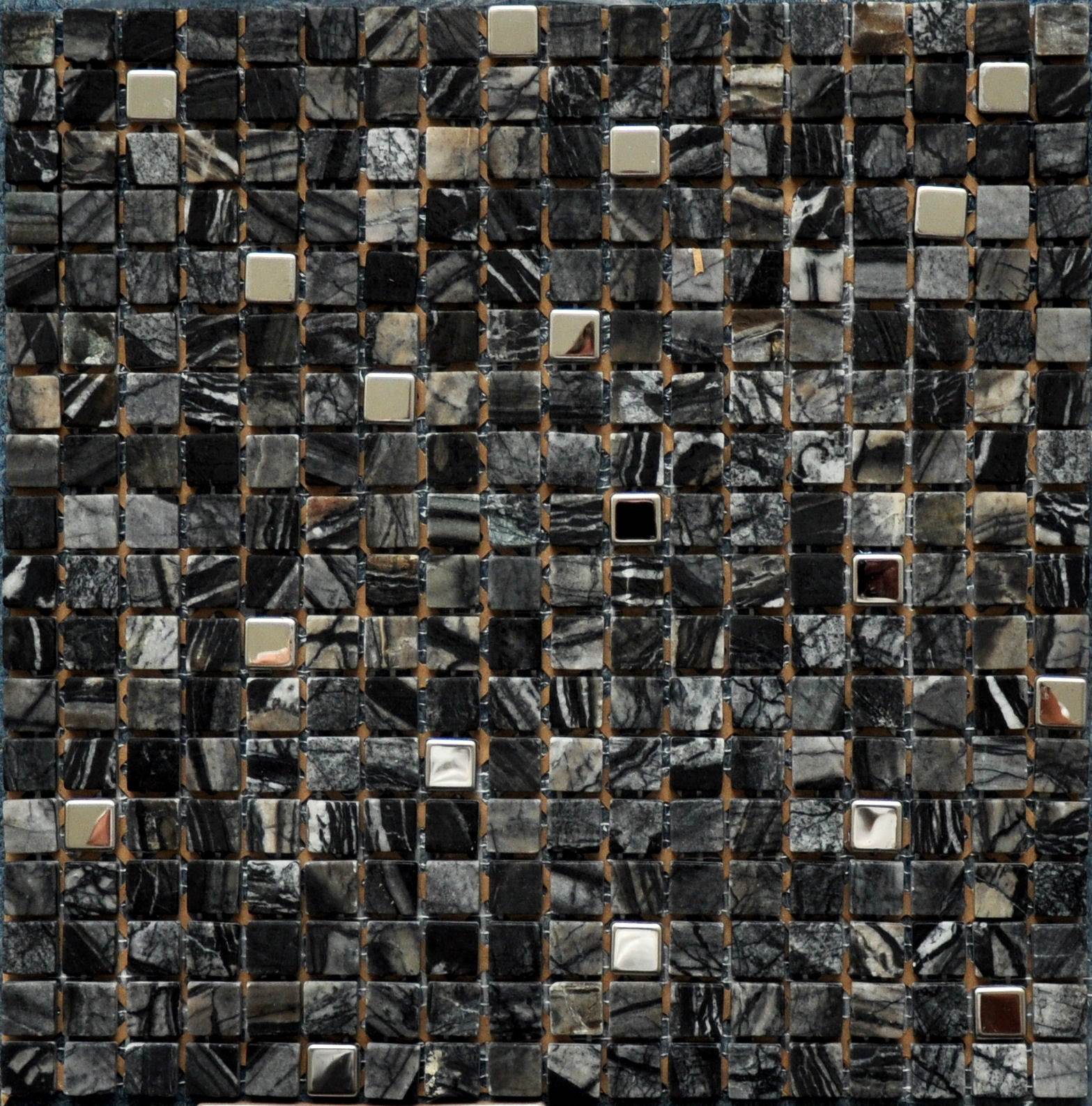 black mosaic kitchen tiles
